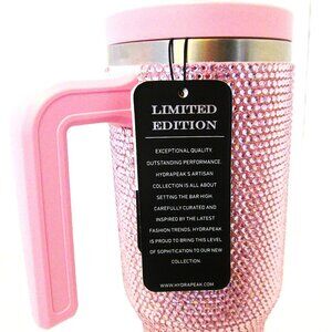BRAND NW Lg 40oz Glittering Bling Pink Studded Voyager Hydrapeak Stainless Steel